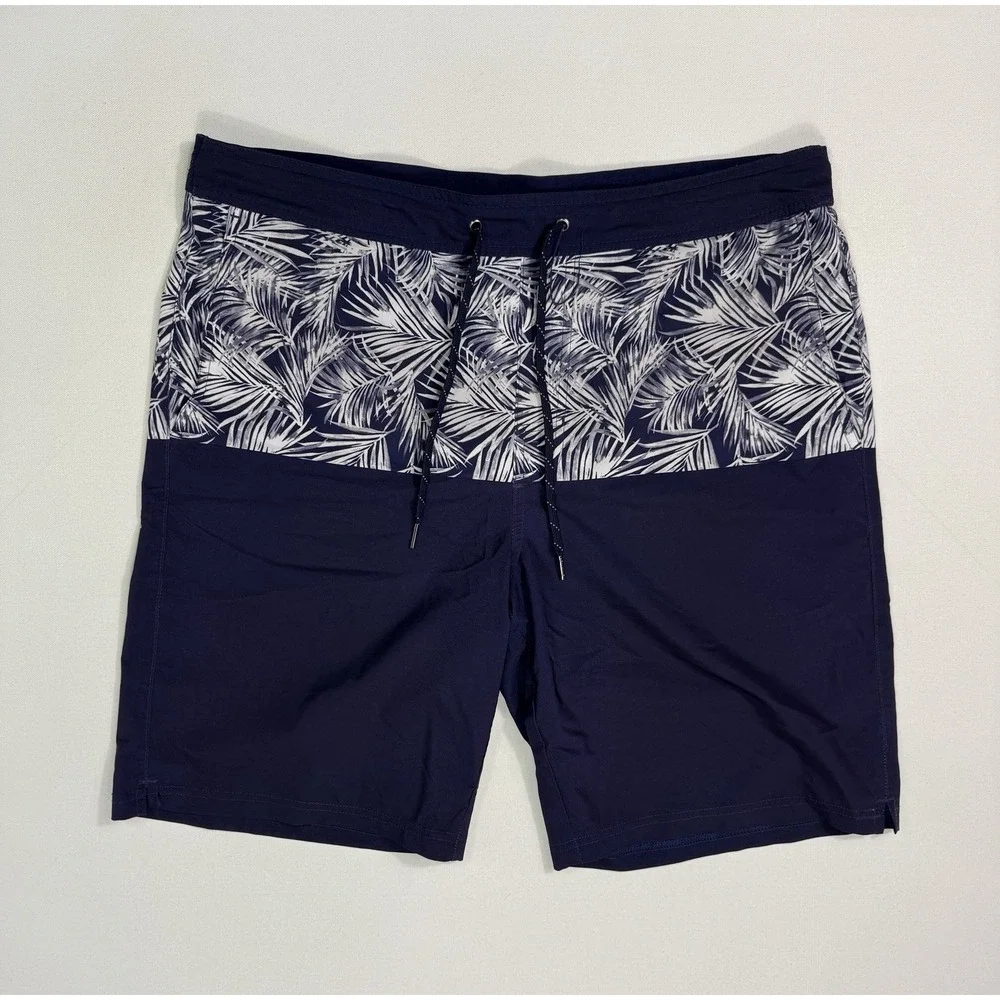 Fair Harbor Swim Trunks Mens XL Blue White Floral Lined Shorts 9.5